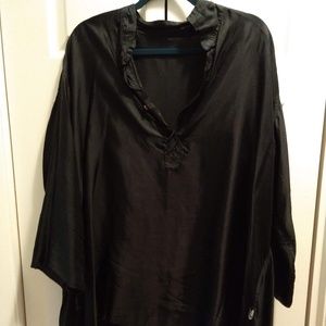 SKIF Silk long, breezy black blouse O/S